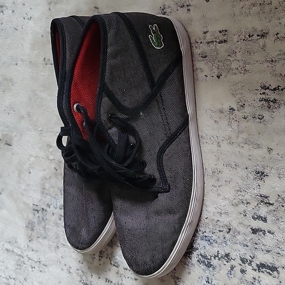 Men's grey Lacoste canvas shoes - Picture 3 of 8